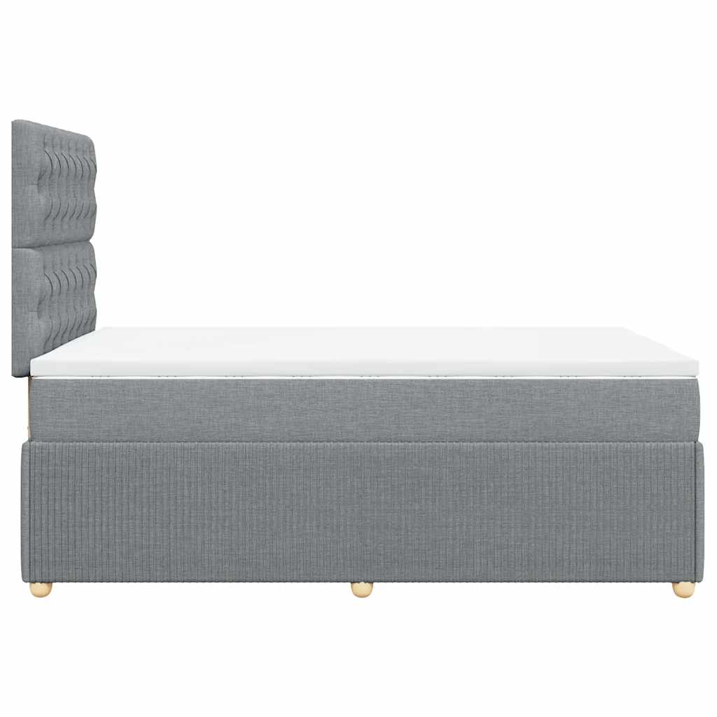 Sommier à lattes de lit et matelas gris clair 120x190 cm tissu - XIOS