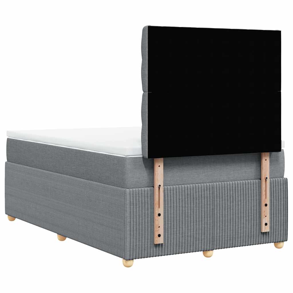 Sommier à lattes de lit et matelas gris clair 120x190 cm tissu - XIOS
