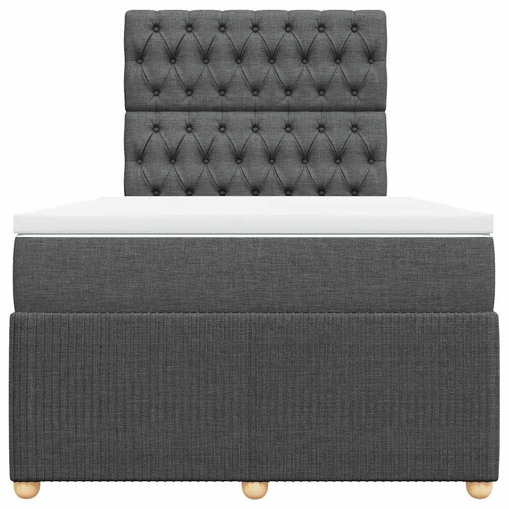 Sommier à lattes de lit avec matelas gris foncé 120x190cm tissu - XIOS