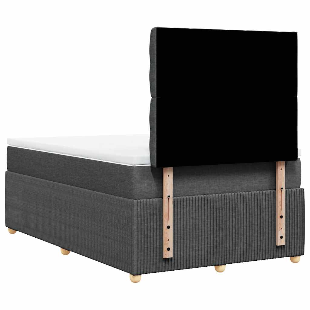 Sommier à lattes de lit avec matelas gris foncé 120x190cm tissu - XIOS