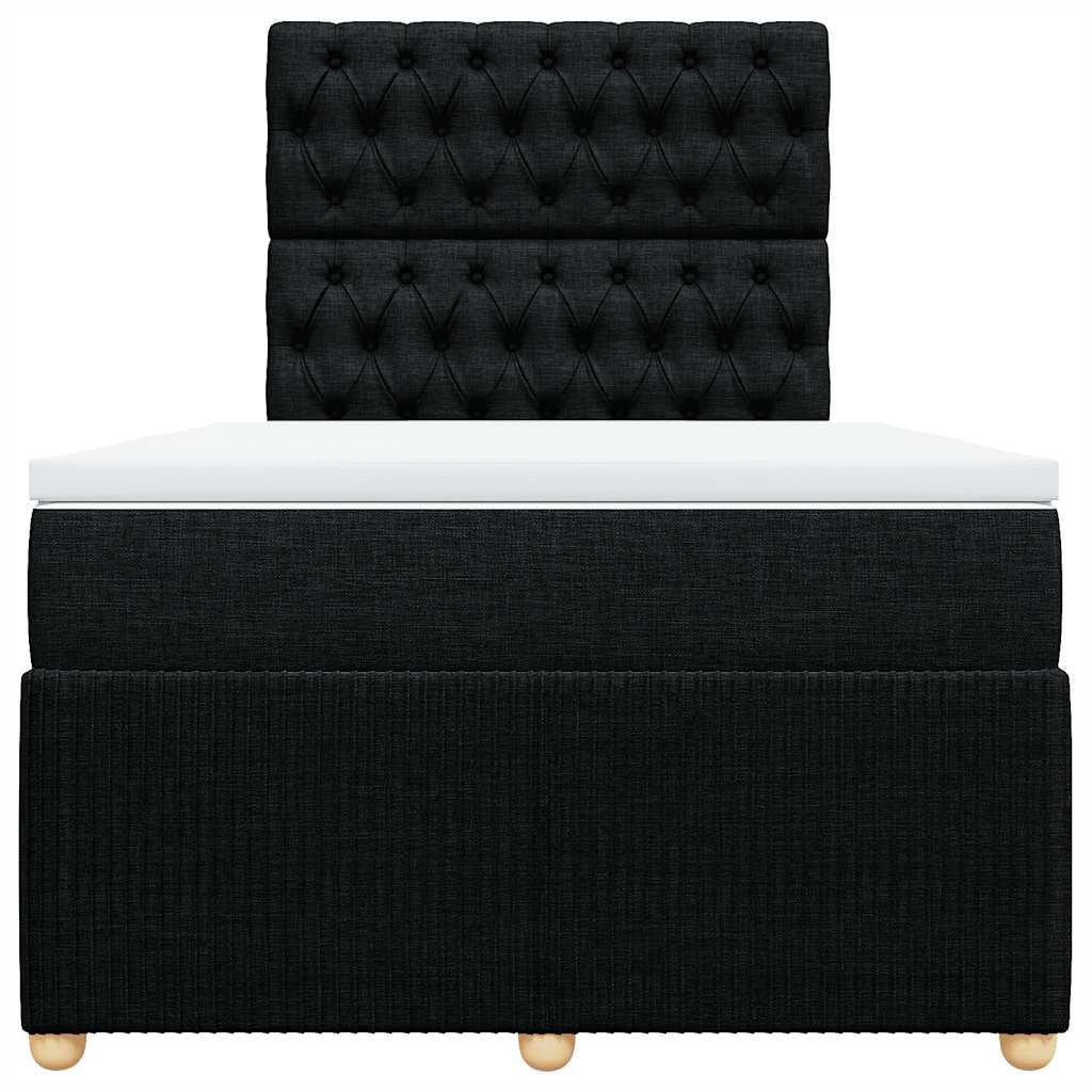 Sommier à lattes de lit avec matelas noir 120x190 cm tissu - XIOS