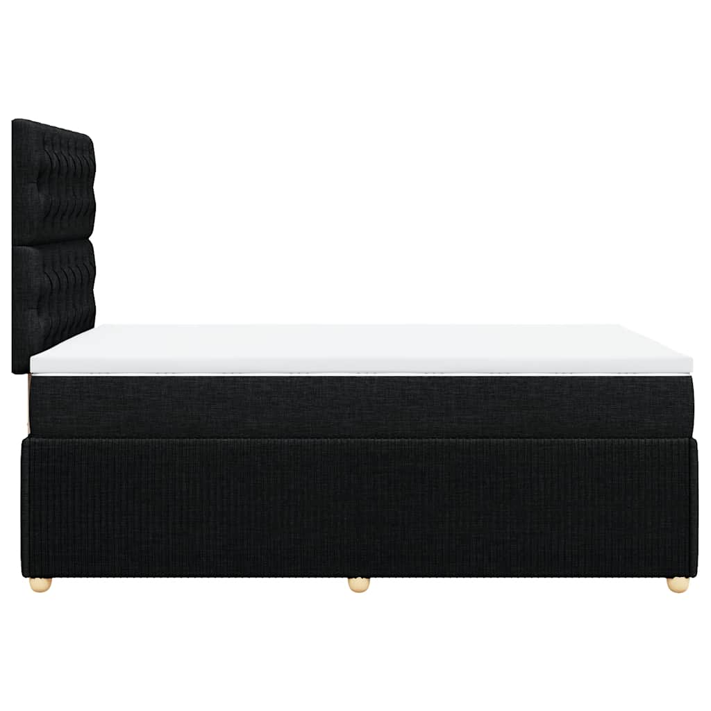 Sommier à lattes de lit avec matelas noir 120x190 cm tissu - XIOS