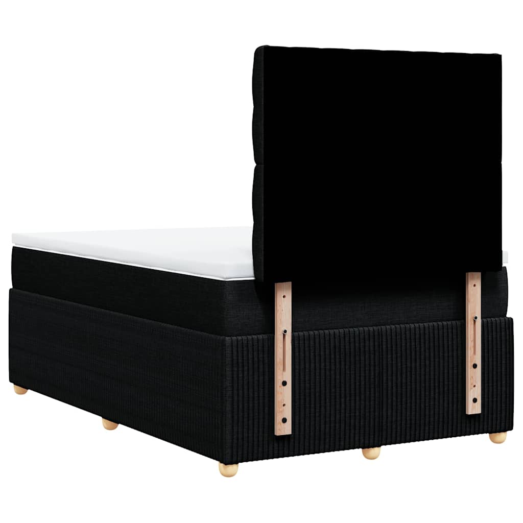 Sommier à lattes de lit avec matelas noir 120x190 cm tissu - XIOS