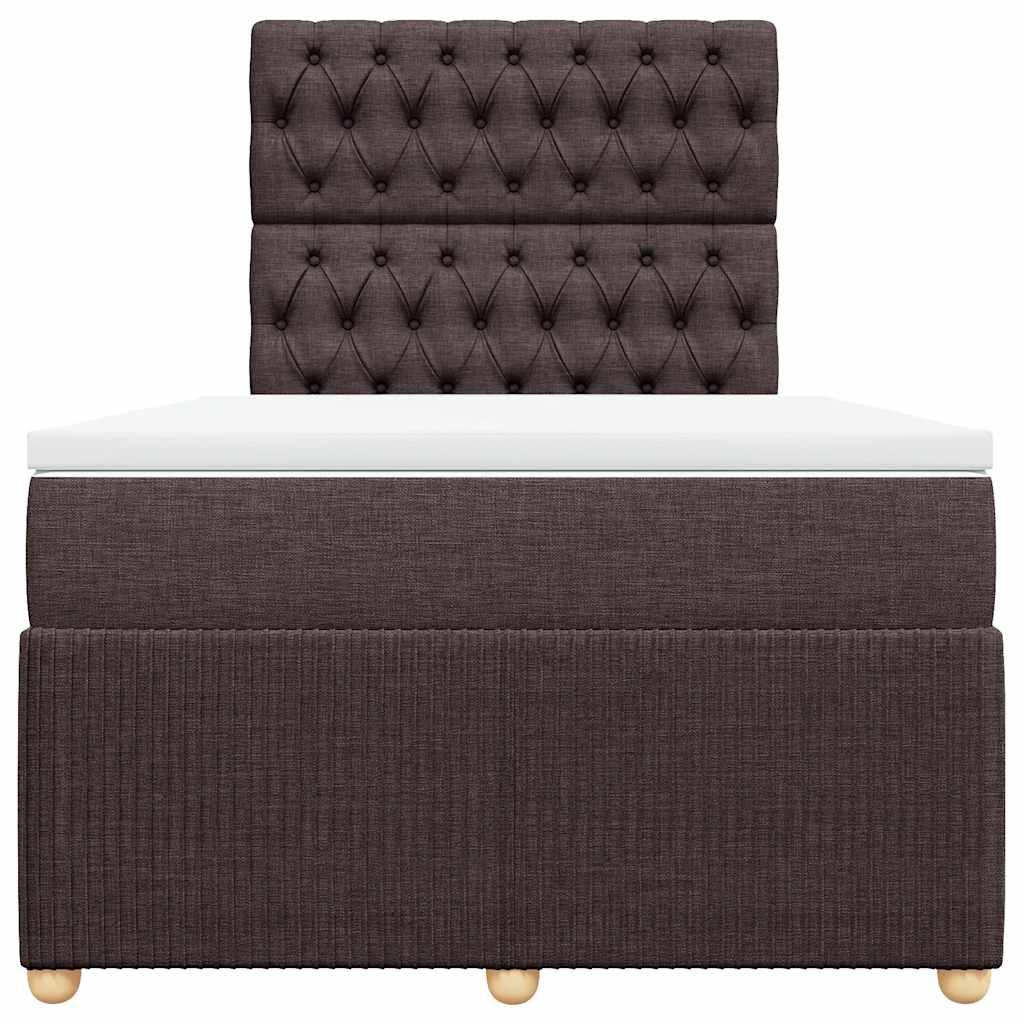 Sommier à lattes de lit et matelas marron foncé 120x190cm tissu - XIOS
