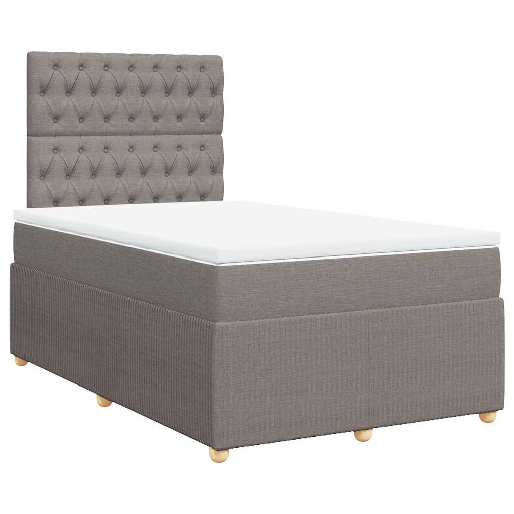 Sommier à lattes de lit avec matelas taupe 120x190 cm tissu - XIOS