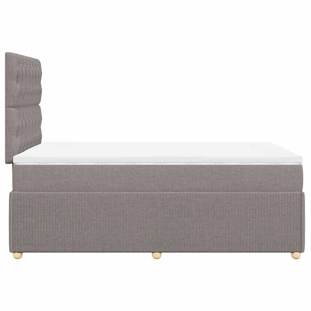 Sommier à lattes de lit avec matelas taupe 120x190 cm tissu - XIOS