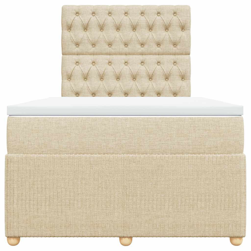 Sommier à lattes de lit avec matelas crème 120x190 cm tissu - XIOS