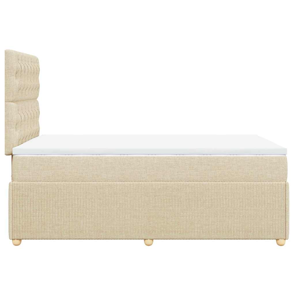 Sommier à lattes de lit avec matelas crème 120x190 cm tissu - XIOS