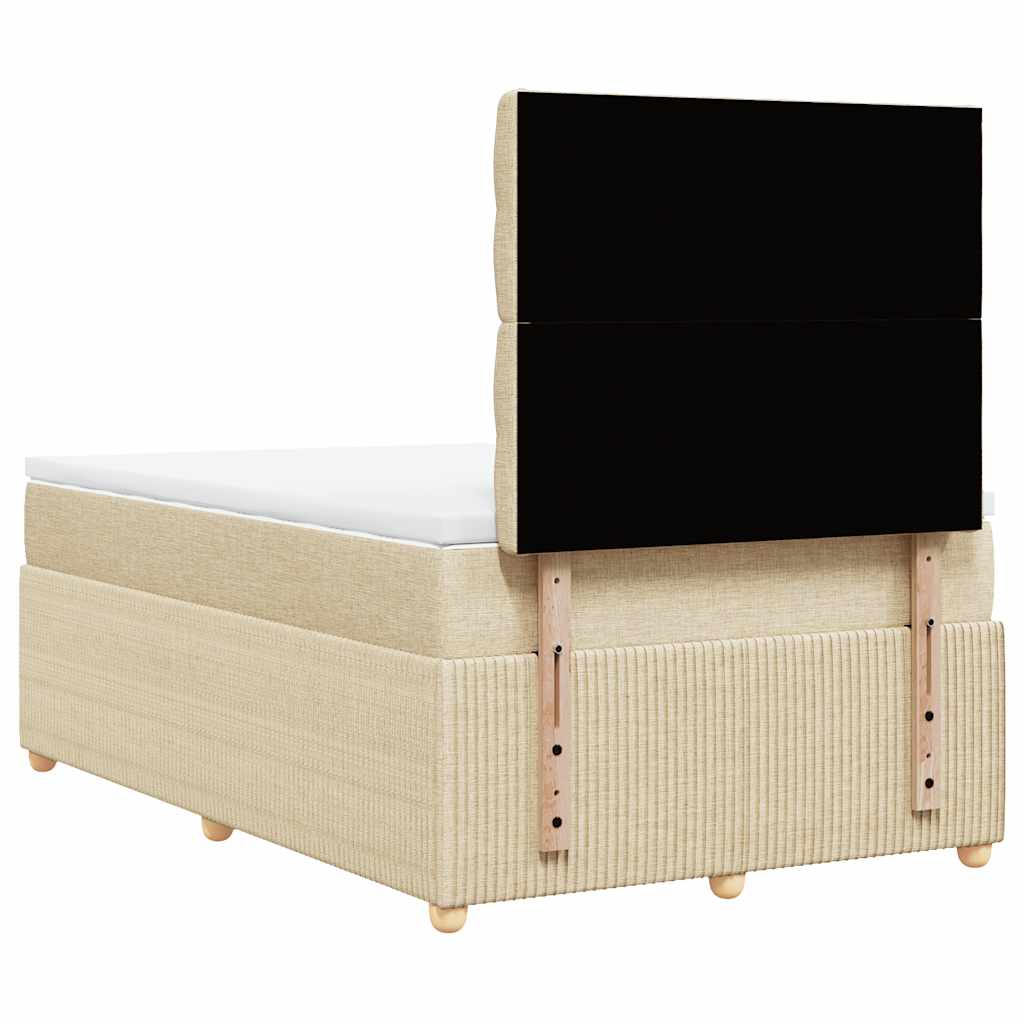 Sommier à lattes de lit avec matelas crème 120x190 cm tissu - XIOS