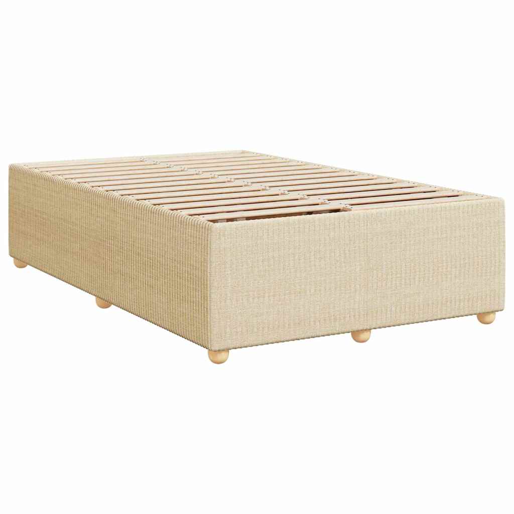 Sommier à lattes de lit avec matelas crème 120x190 cm tissu - XIOS