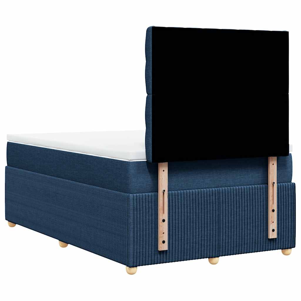 Sommier à lattes de lit avec matelas bleu 120x190 cm tissu - XIOS