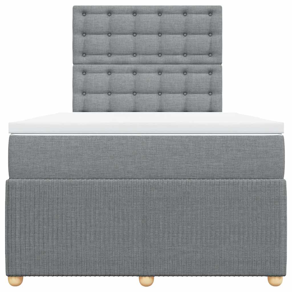 Sommier à lattes de lit et matelas gris clair 120x190 cm tissu - XIOS