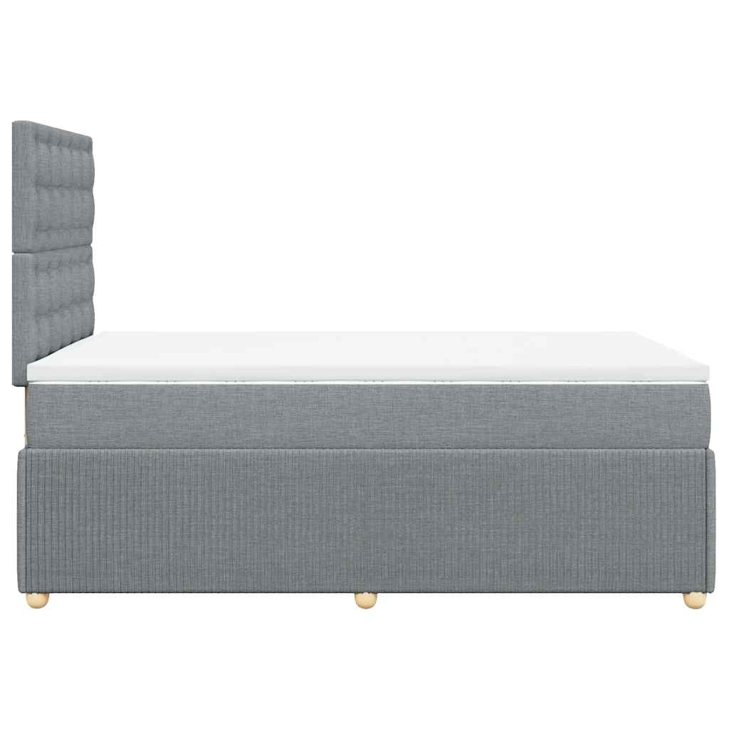 Sommier à lattes de lit et matelas gris clair 120x190 cm tissu - XIOS