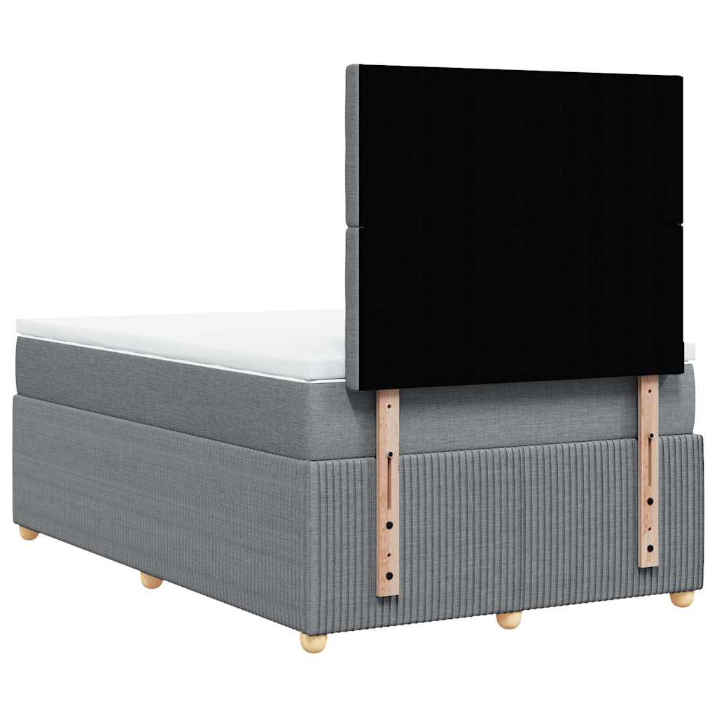 Sommier à lattes de lit et matelas gris clair 120x190 cm tissu - XIOS