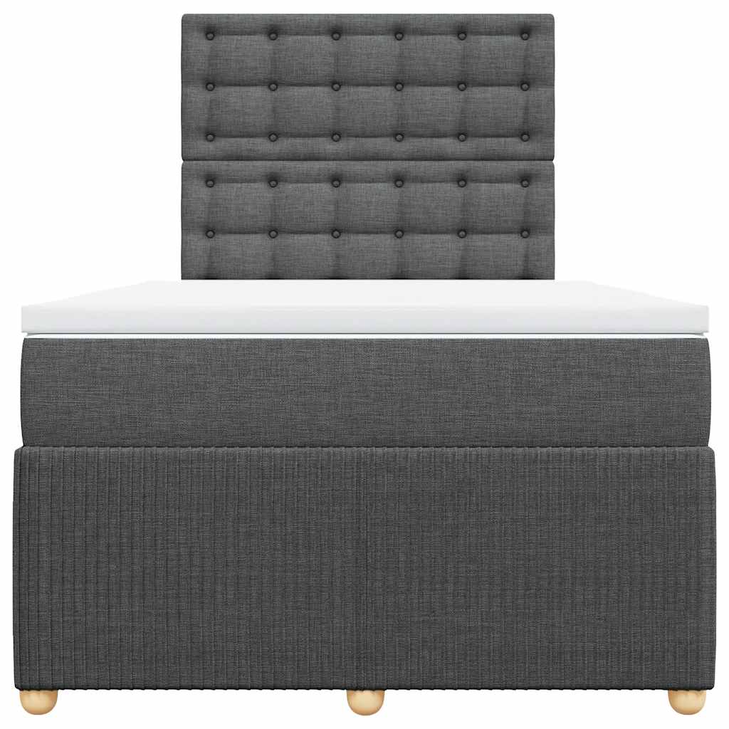 Sommier à lattes de lit avec matelas gris foncé 120x190cm tissu - XIOS
