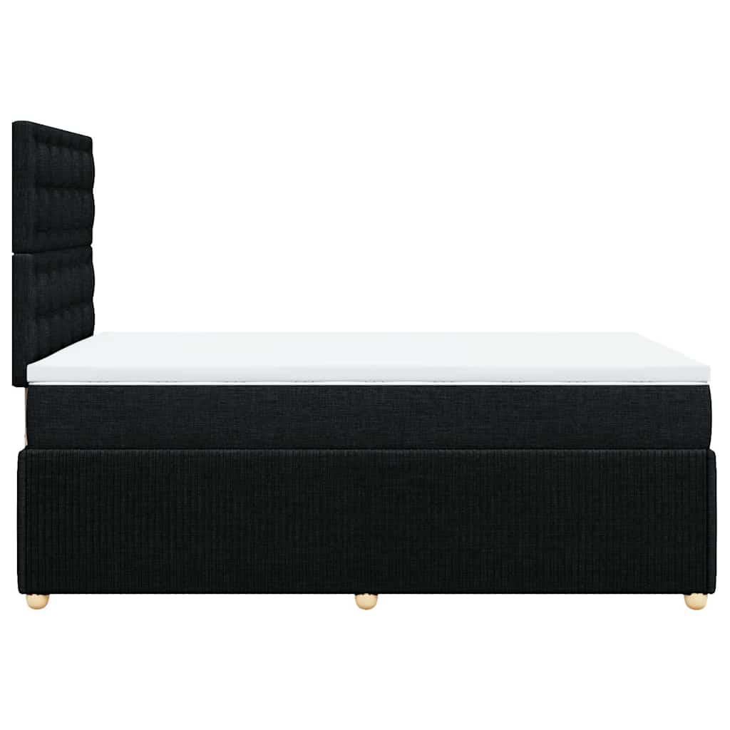 Sommier à lattes de lit avec matelas noir 120x190 cm tissu - XIOS