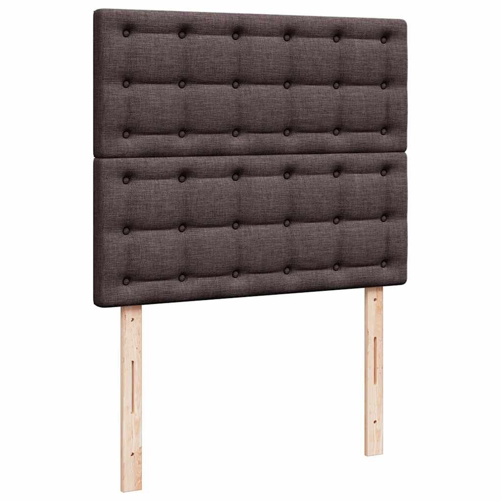 Sommier à lattes de lit et matelas marron foncé 120x190cm tissu - XIOS
