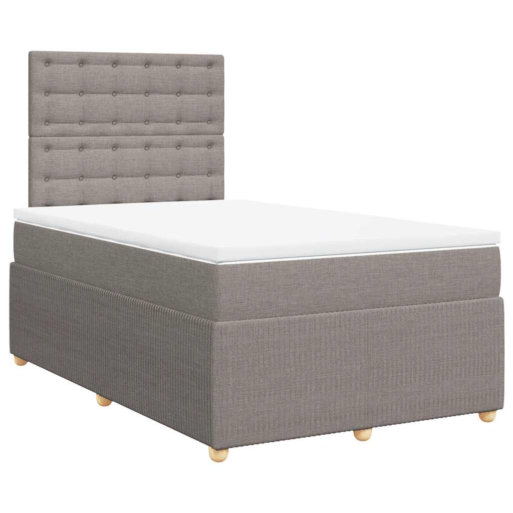 Sommier à lattes de lit avec matelas taupe 120x190 cm tissu - XIOS