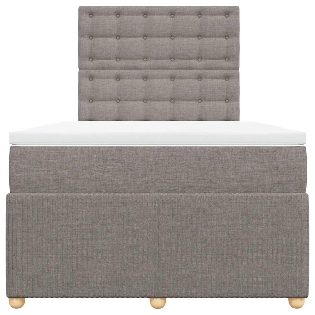Sommier à lattes de lit avec matelas taupe 120x190 cm tissu - XIOS