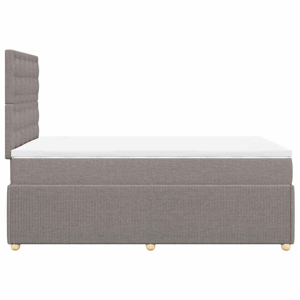 Sommier à lattes de lit avec matelas taupe 120x190 cm tissu - XIOS