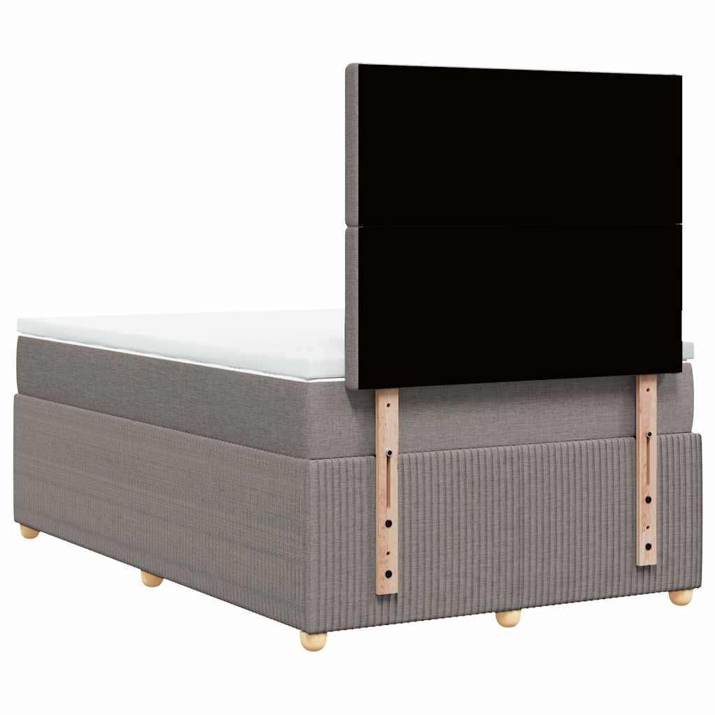 Sommier à lattes de lit avec matelas taupe 120x190 cm tissu - XIOS