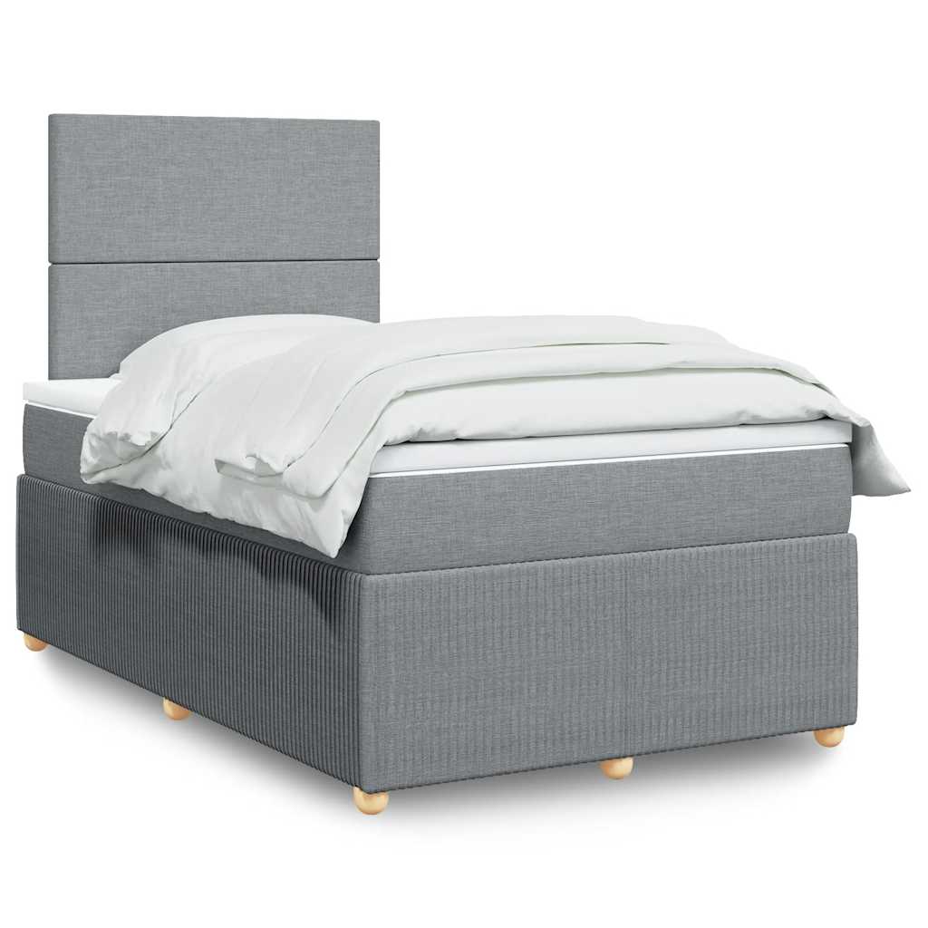 Sommier à lattes de lit avec matelas Gris clair 120x200cm Tissu - XIOS