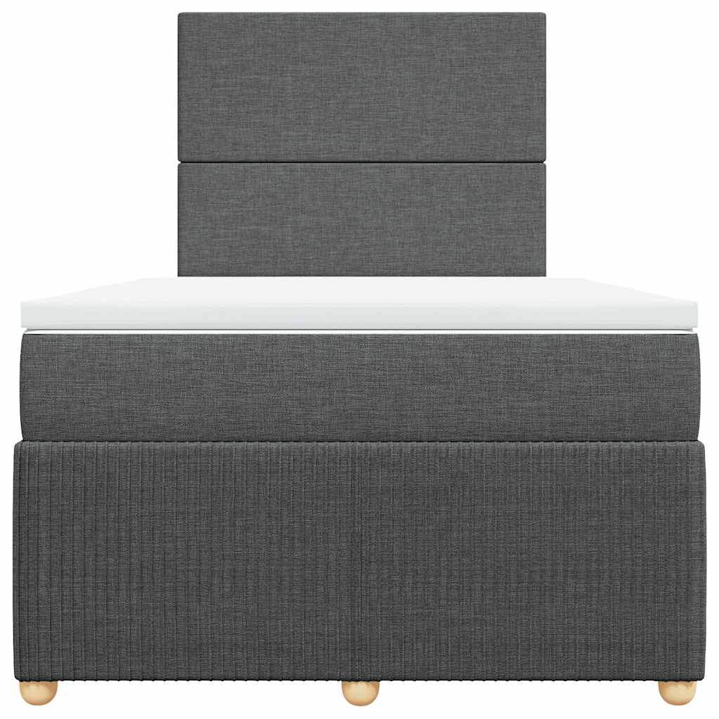 Sommier à lattes de lit avec matelas Gris foncé 120x200cm Tissu - XIOS