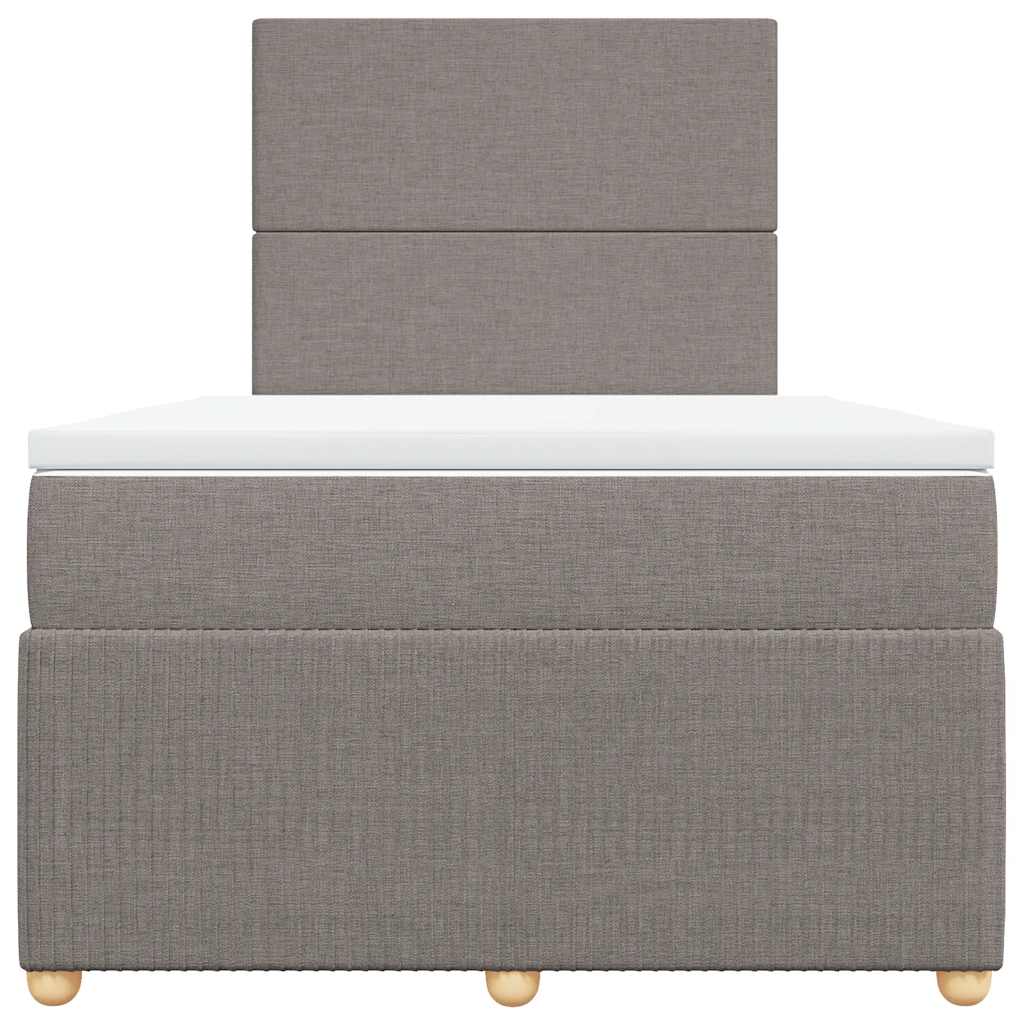 Sommier à lattes de lit avec matelas Taupe 120x200 cm Tissu