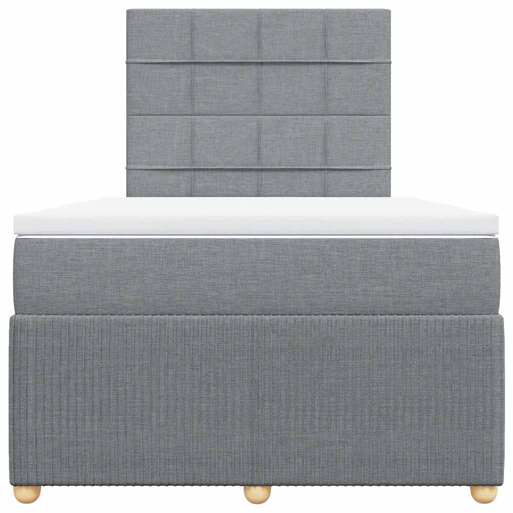 Sommier à lattes de lit avec matelas Gris clair 120x200cm Tissu - XIOS