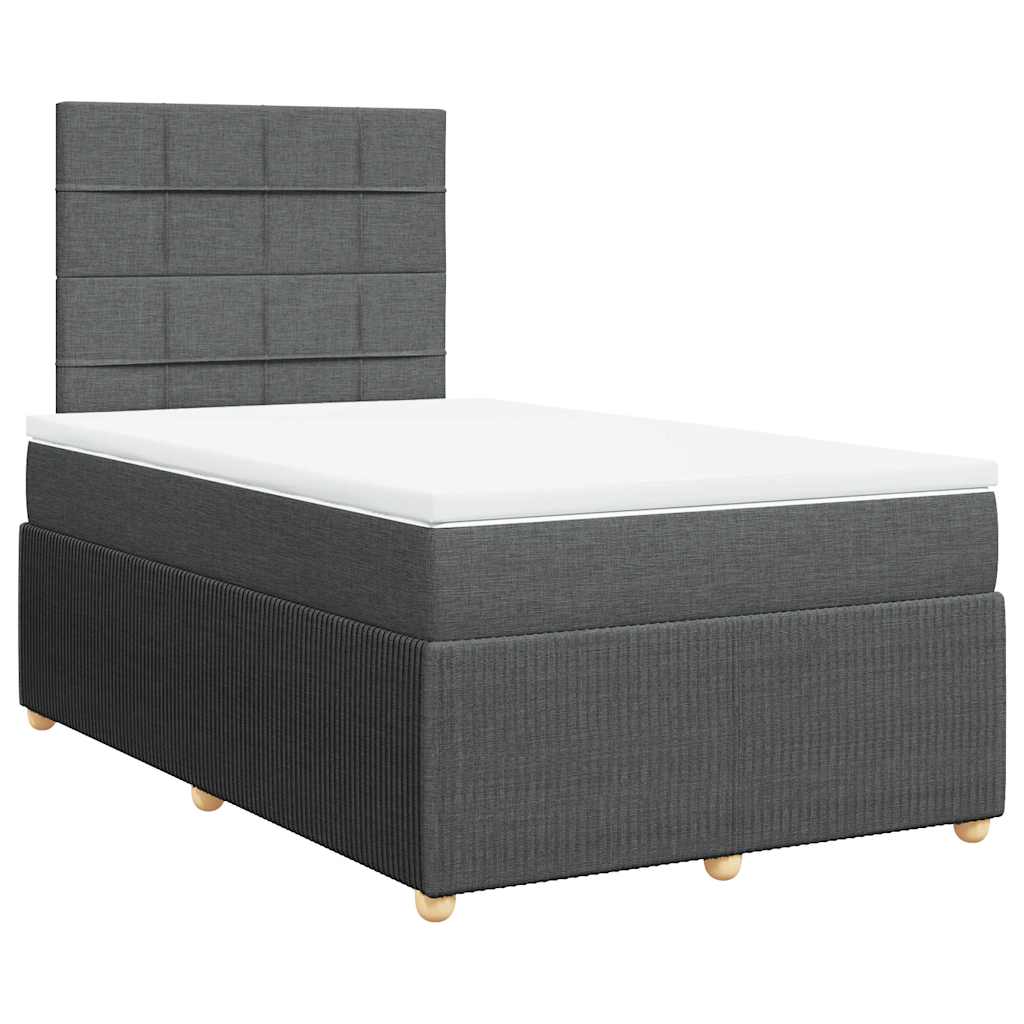 Sommier à lattes de lit avec matelas Gris foncé 120x200cm Tissu - XIOS