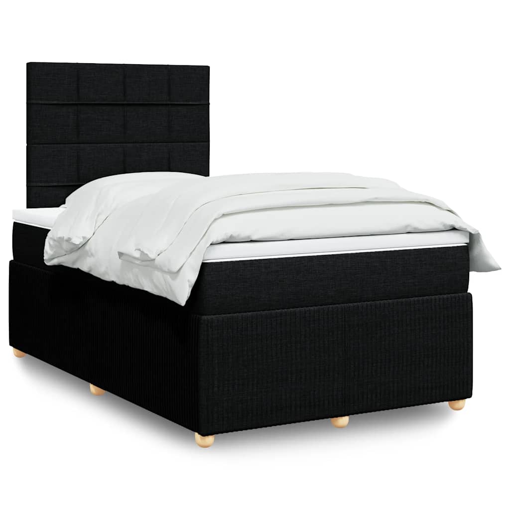 Sommier à lattes de lit avec matelas Noir 120x200 cm Tissu - XIOS