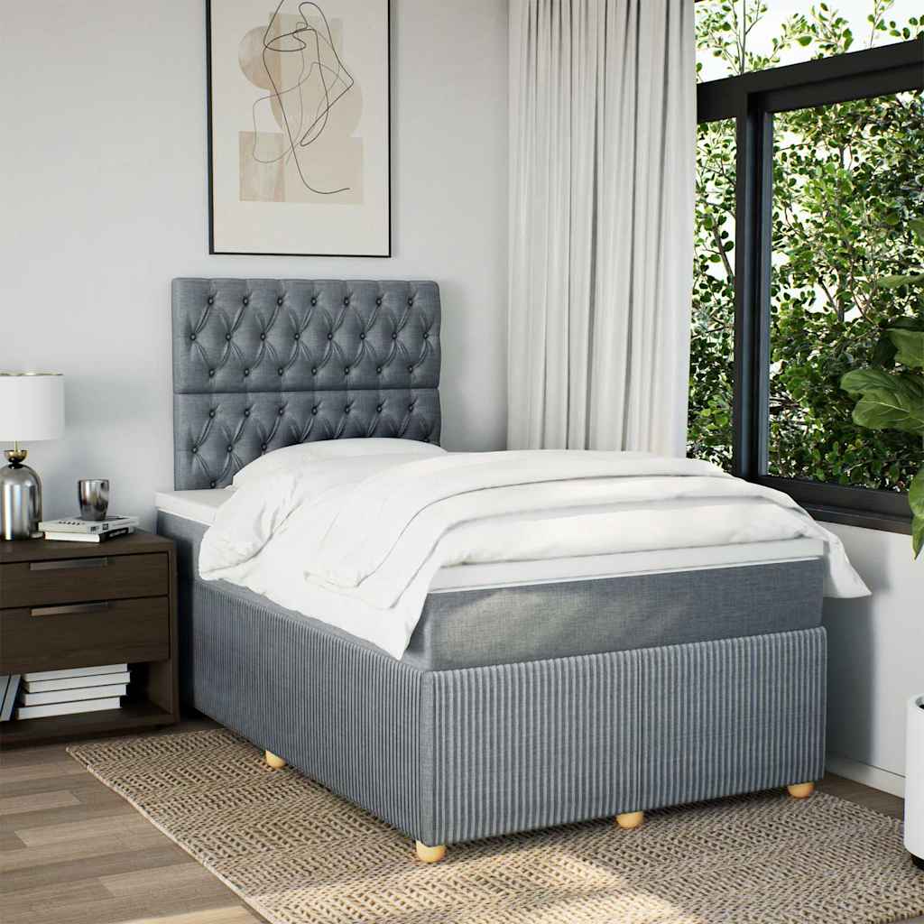 Sommier à lattes de lit avec matelas Gris clair 120x200cm Tissu - XIOS