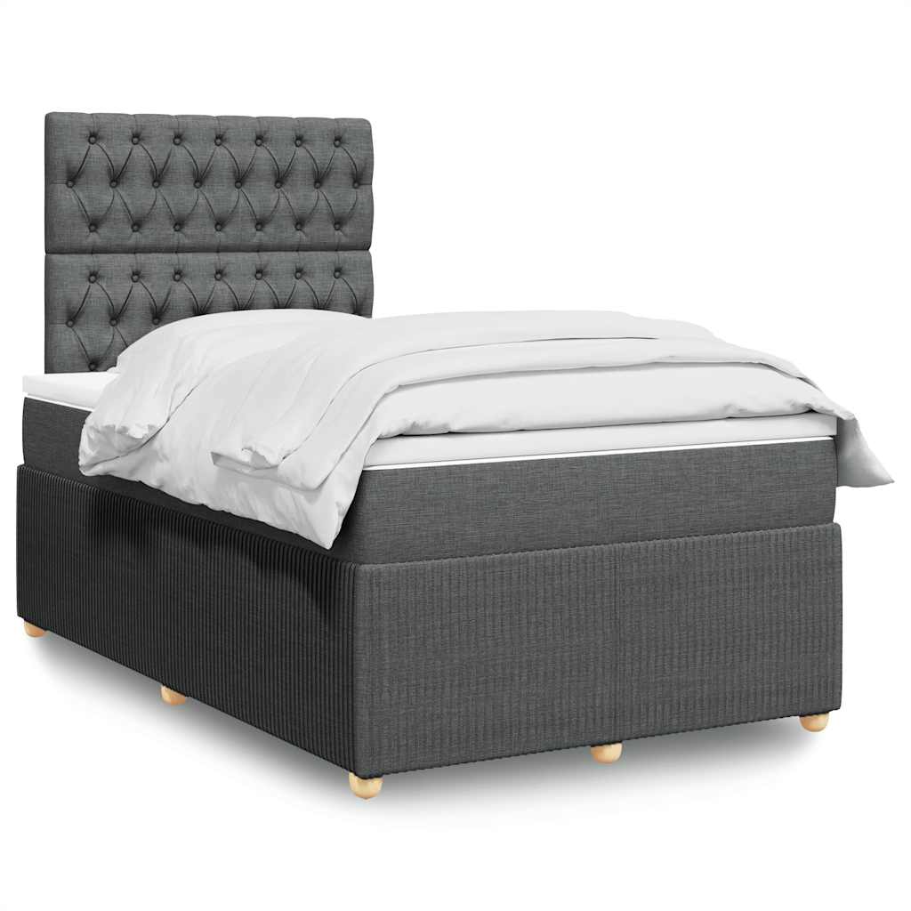 Sommier à lattes de lit avec matelas Gris foncé 120x200cm Tissu - XIOS