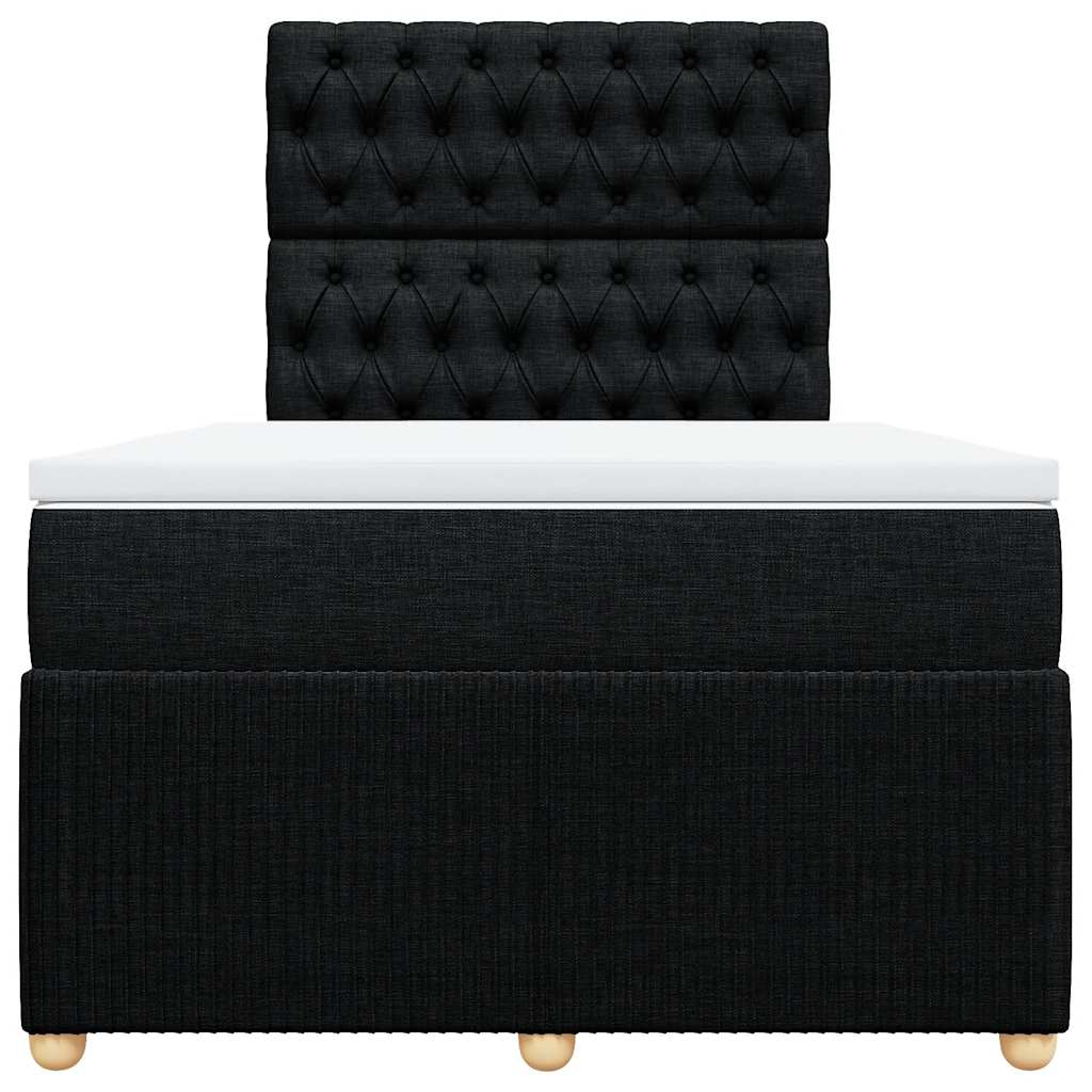 Sommier à lattes de lit avec matelas Noir 120x200 cm Tissu - XIOS
