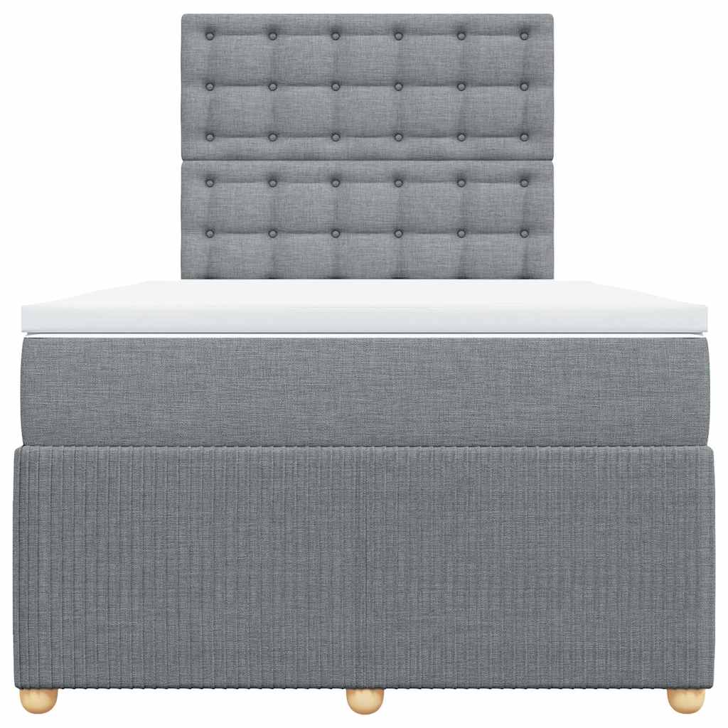 Sommier à lattes de lit avec matelas Gris clair 120x200cm Tissu - XIOS