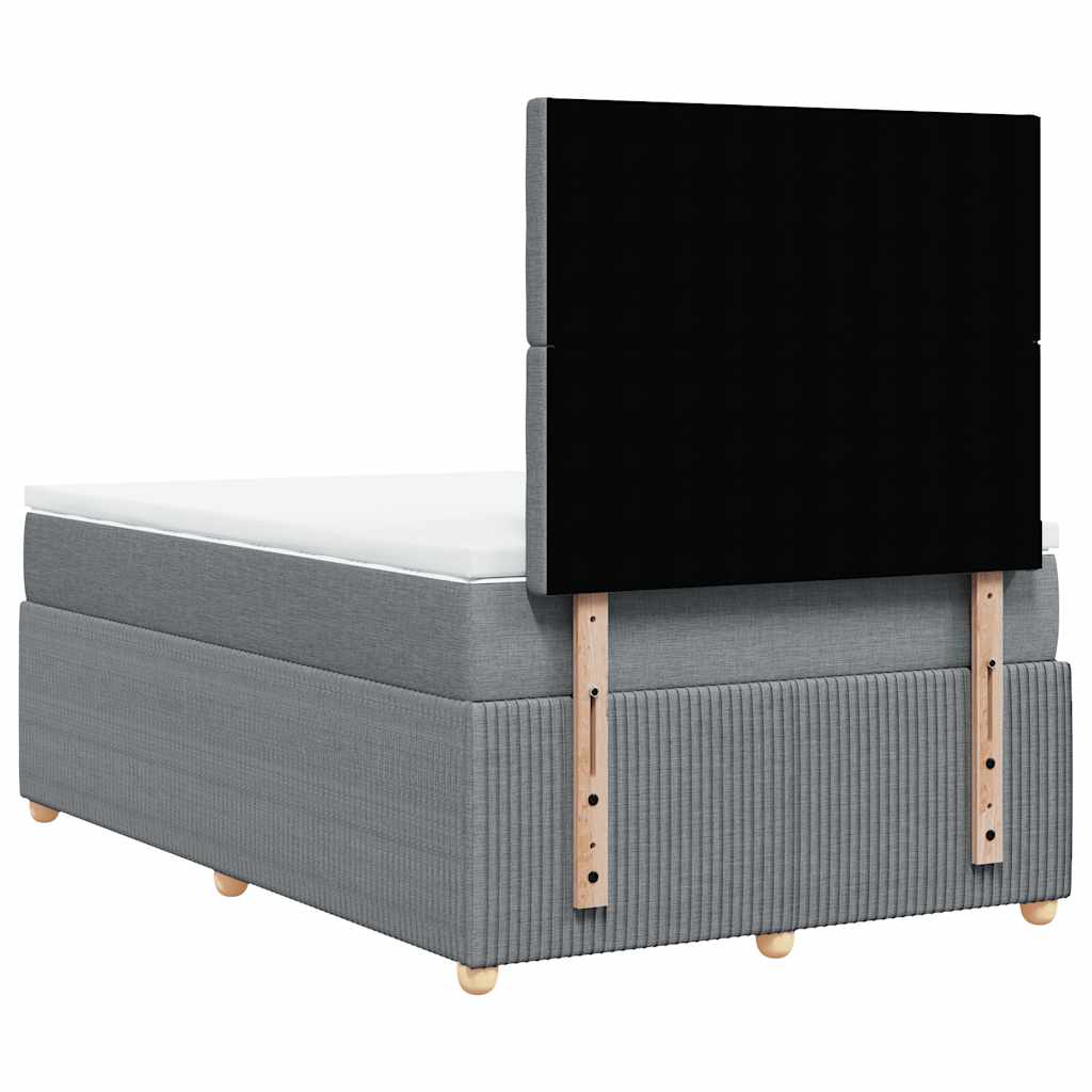 Sommier à lattes de lit avec matelas Gris clair 120x200cm Tissu - XIOS