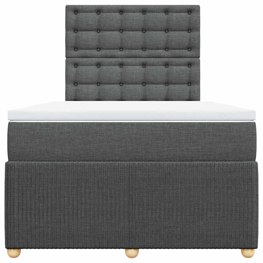 Sommier à lattes de lit avec matelas Gris foncé 120x200cm Tissu - XIOS