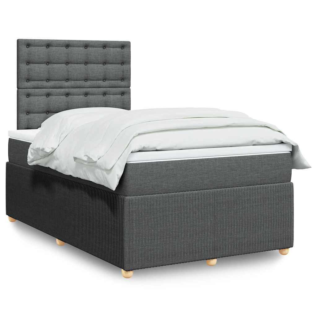 Sommier à lattes de lit avec matelas Gris foncé 120x200cm Tissu - XIOS