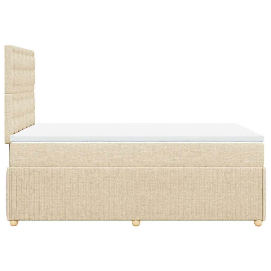 Sommier à lattes de lit avec matelas Crème 120x200 cm Tissu
