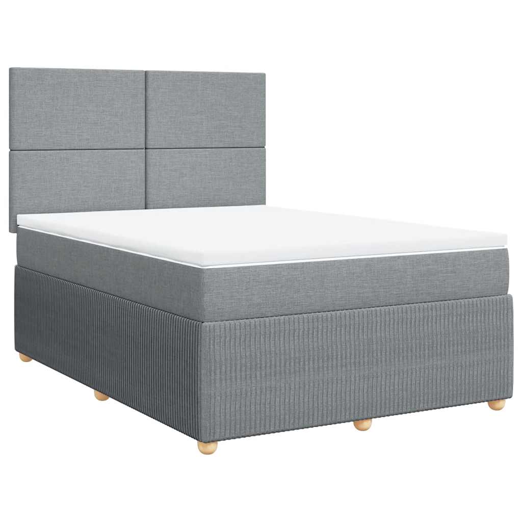 Sommier à lattes de lit avec matelas Gris clair 140x190cm Tissu - XIOS