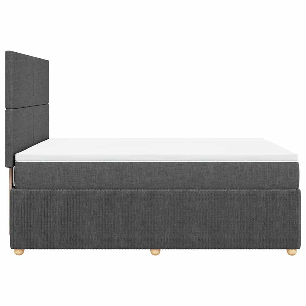 Sommier à lattes de lit avec matelas Gris foncé 140x190cm Tissu - XIOS