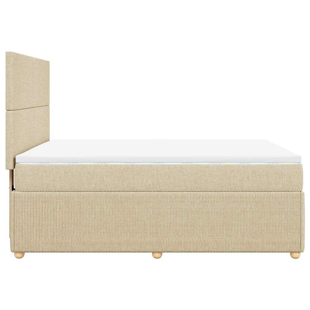 Sommier à lattes de lit avec matelas Crème 140x190 cm Tissu - XIOS