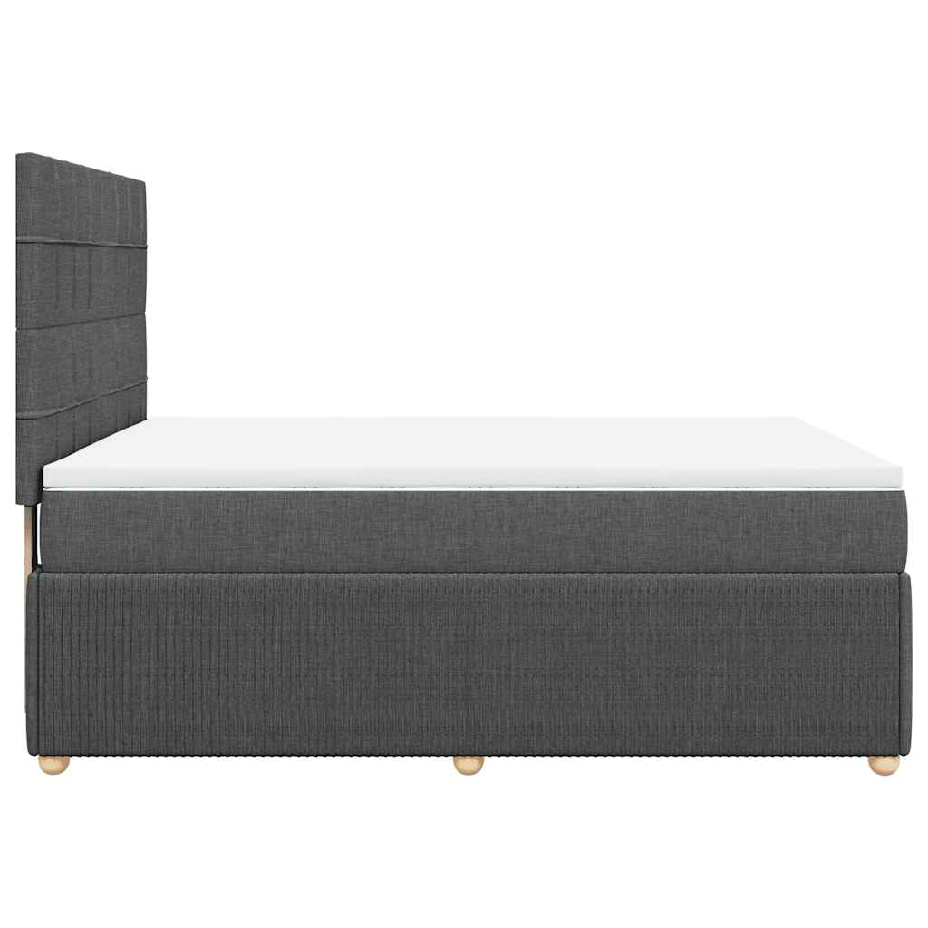 Sommier à lattes de lit avec matelas Gris foncé 140x190cm Tissu - XIOS