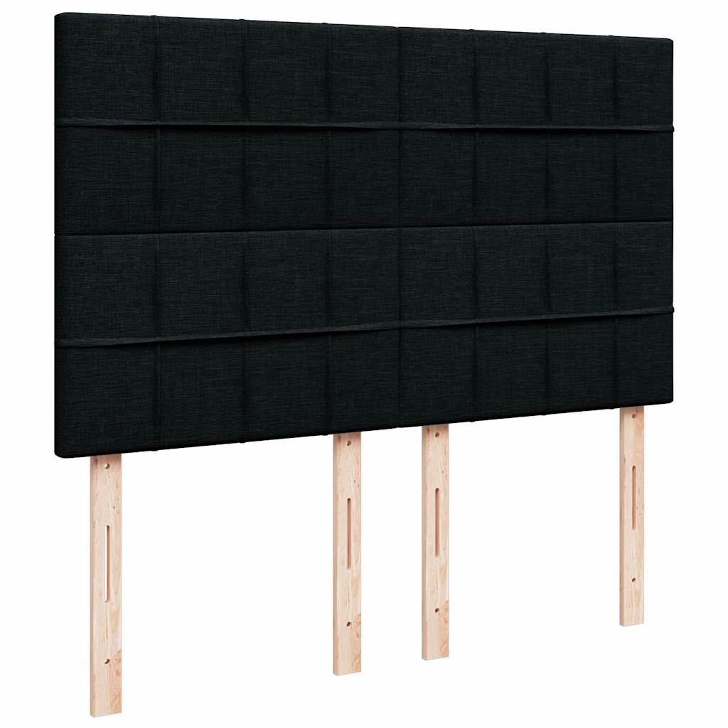 Sommier à lattes de lit avec matelas Noir 140x190 cm Tissu - XIOS