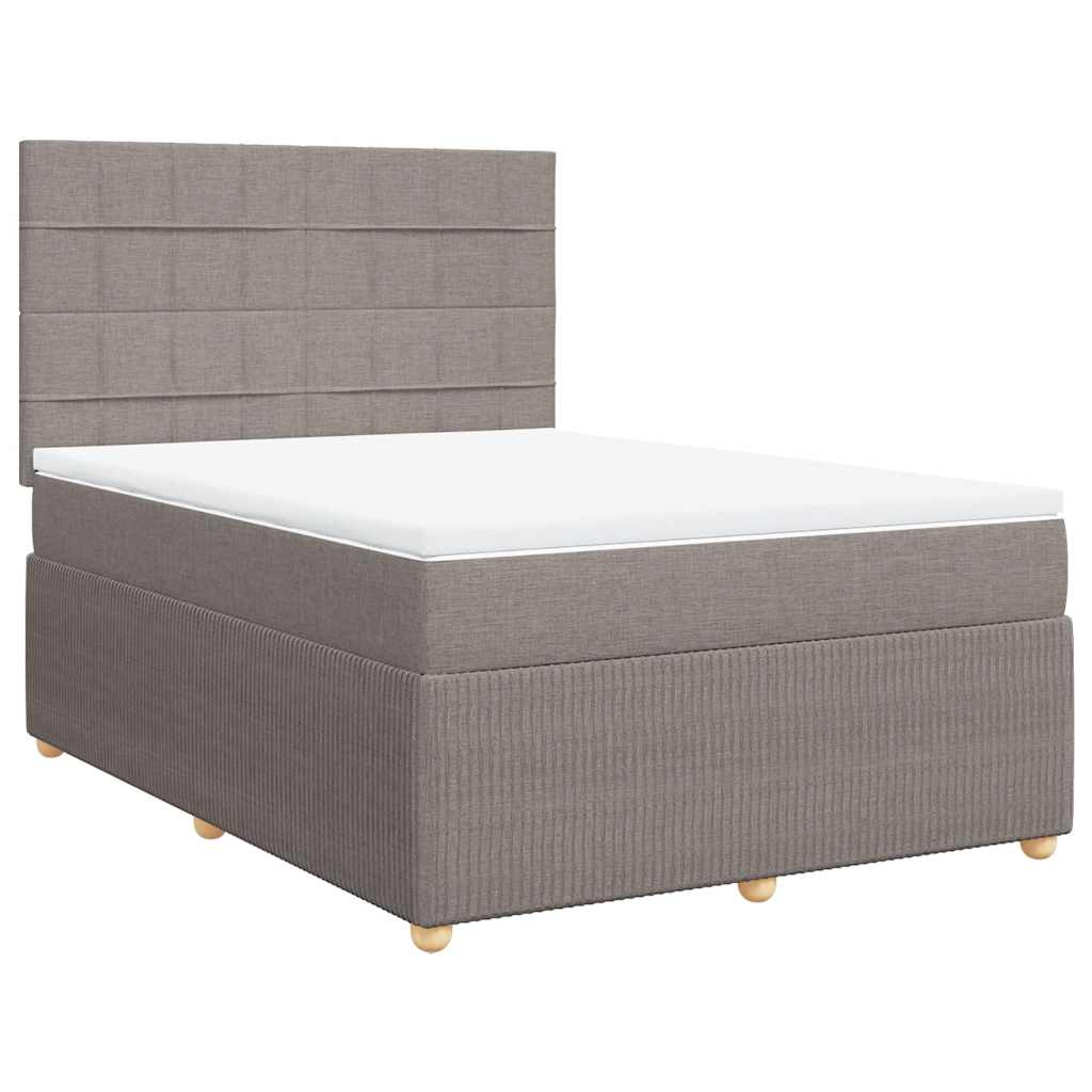 Sommier à lattes de lit avec matelas Taupe 140x190 cm Tissu