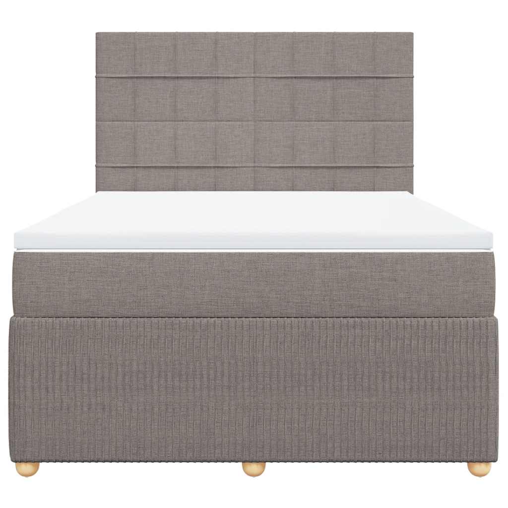 Sommier à lattes de lit avec matelas Taupe 140x190 cm Tissu - XIOS