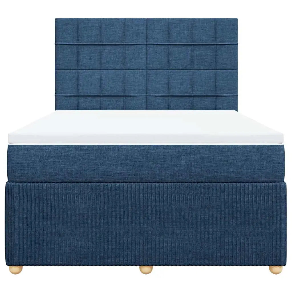 Sommier à lattes de lit avec matelas Bleu 140x190 cm Tissu - XIOS