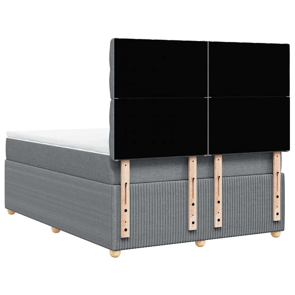 Sommier à lattes de lit avec matelas Gris clair 140x190cm Tissu - XIOS