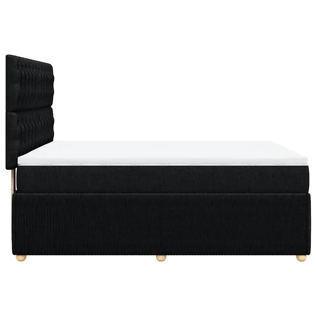 Sommier à lattes de lit avec matelas Noir 140x190 cm Tissu - XIOS