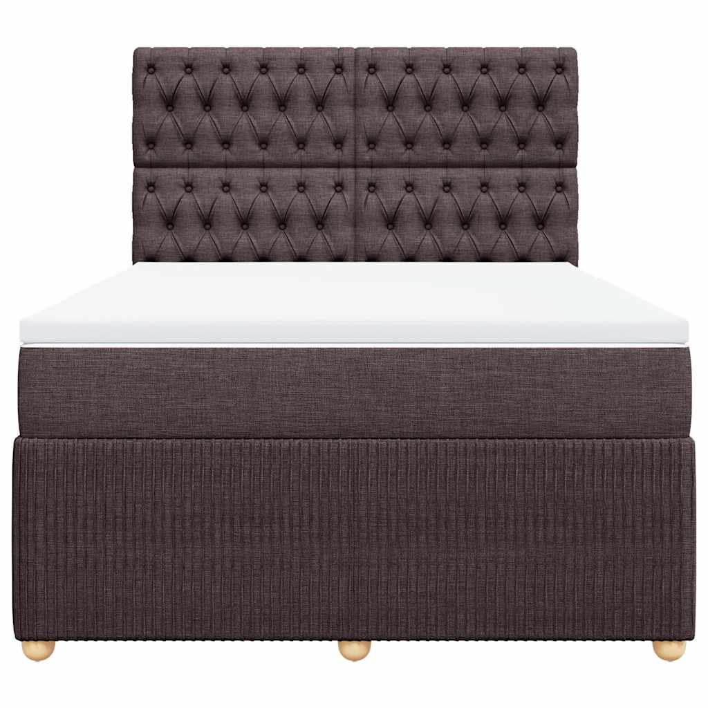 Sommier à lattes de lit avec matelas Marron foncé 140x190 cm